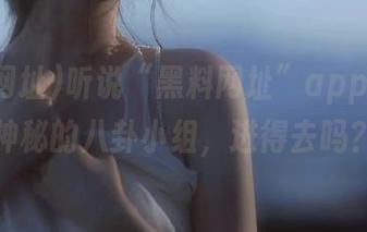 听说“黑料网址”app上有个神秘的八卦小组，进得去吗？